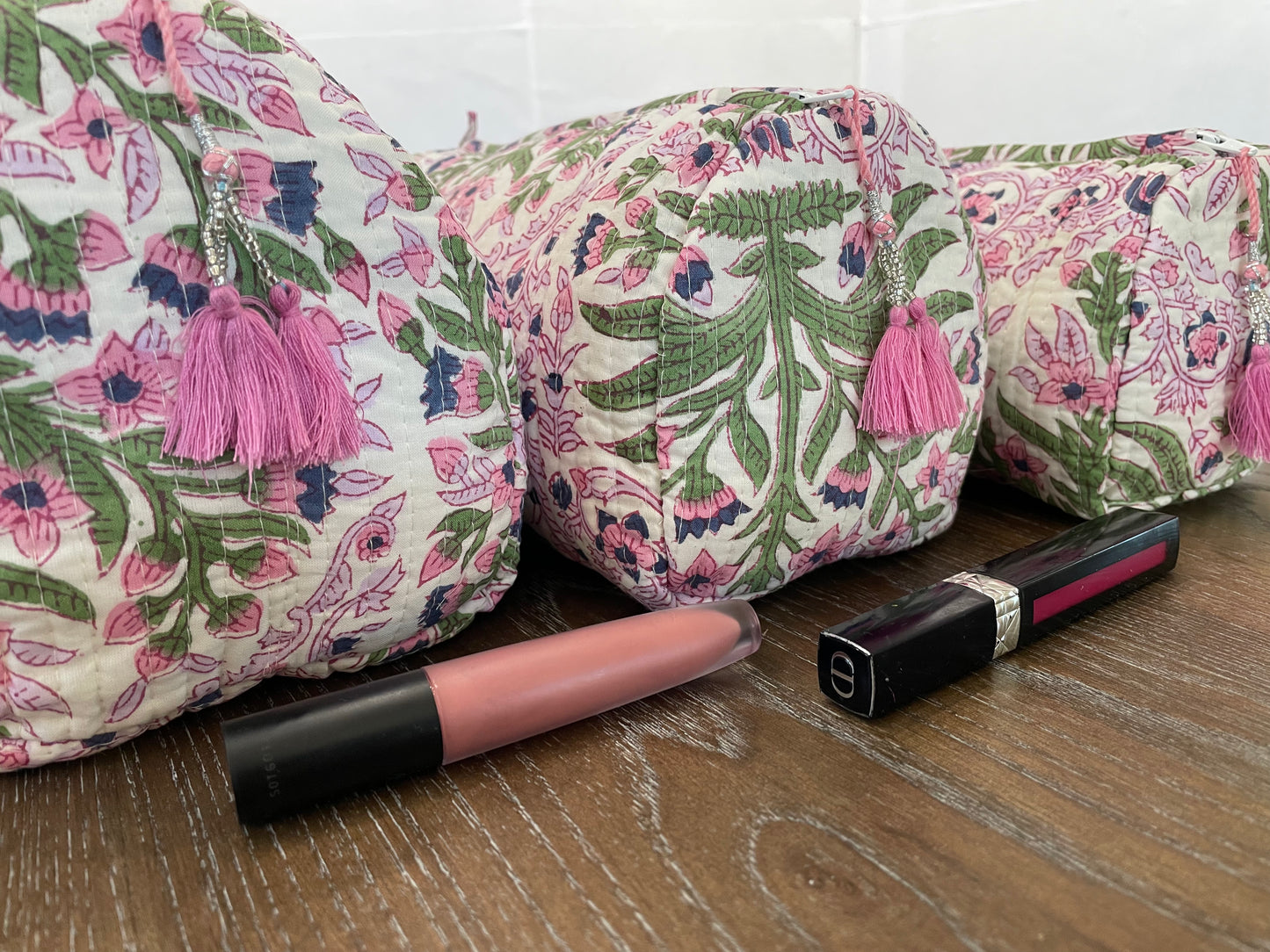 Serenity Swirl Handblock Printed Multiuse Pouch