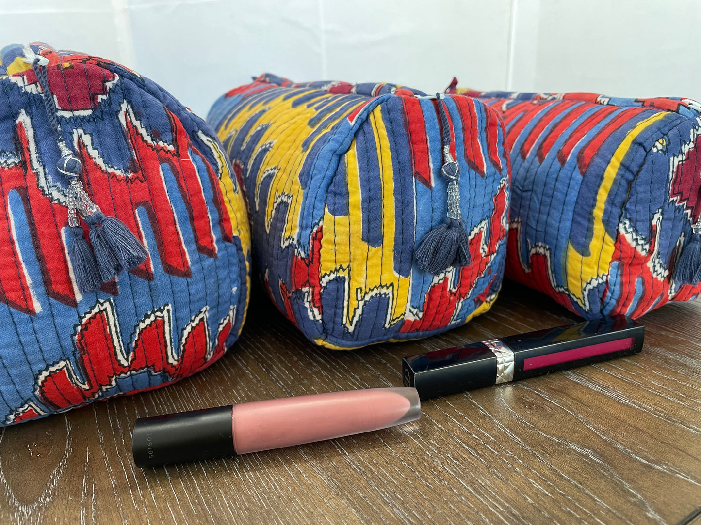 Wanderlust Waves Handblock Printed Multiuse Pouch