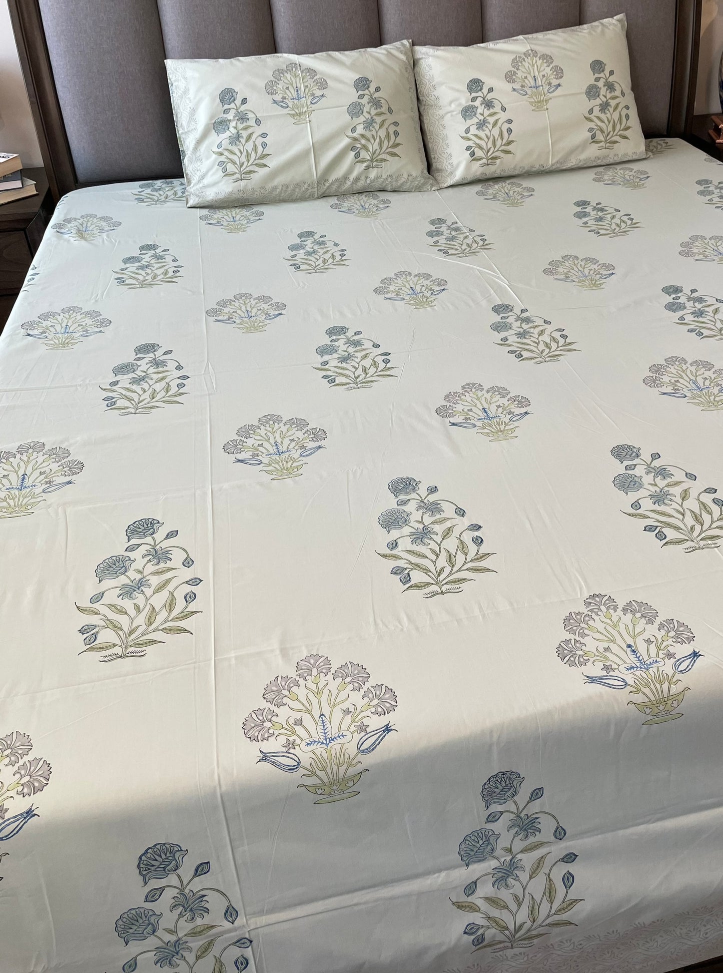 Whimsical Wonders Handblock Printed Cotton Bedsheet