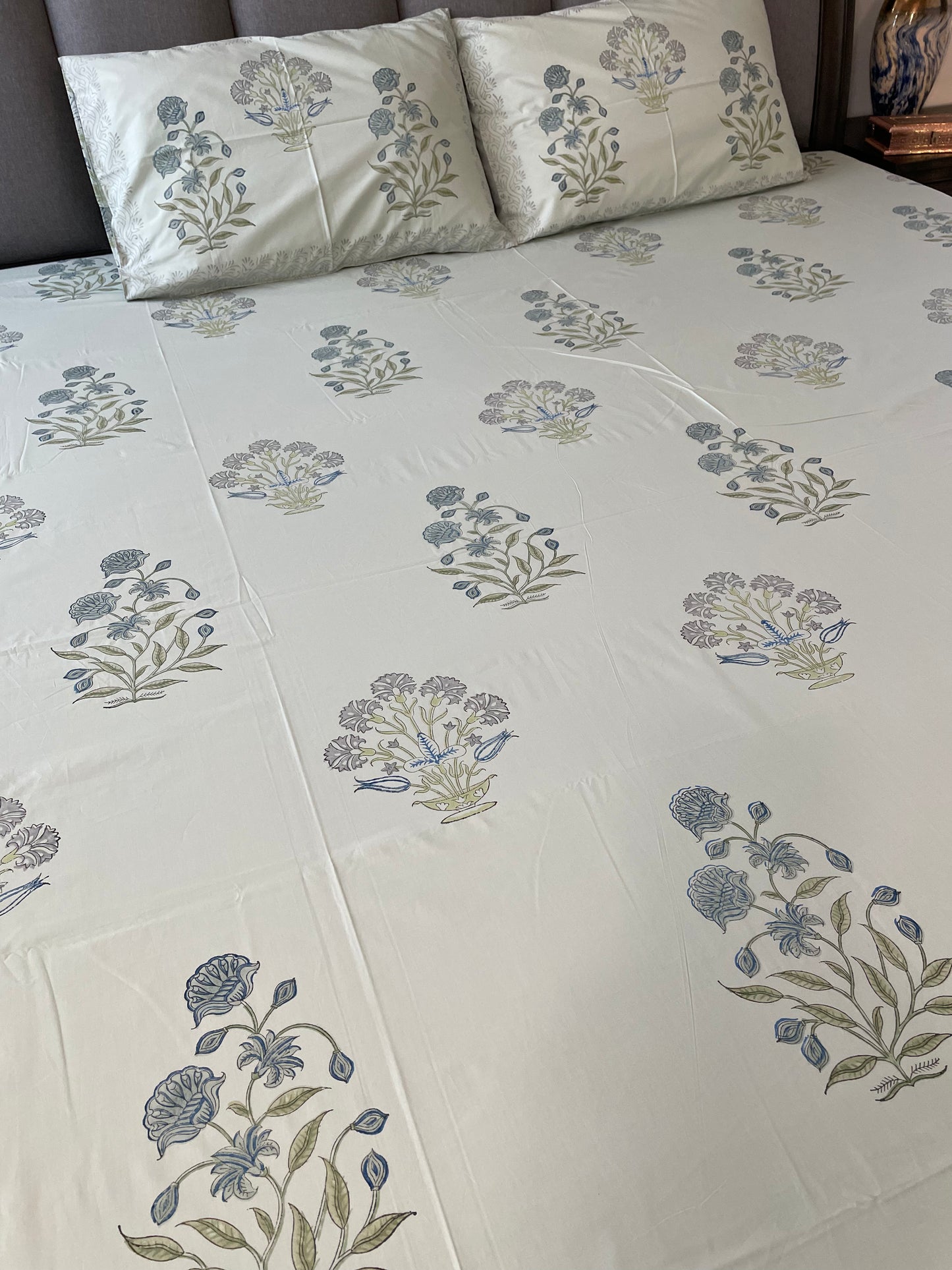 Whimsical Wonders Handblock Printed Cotton Bedsheet