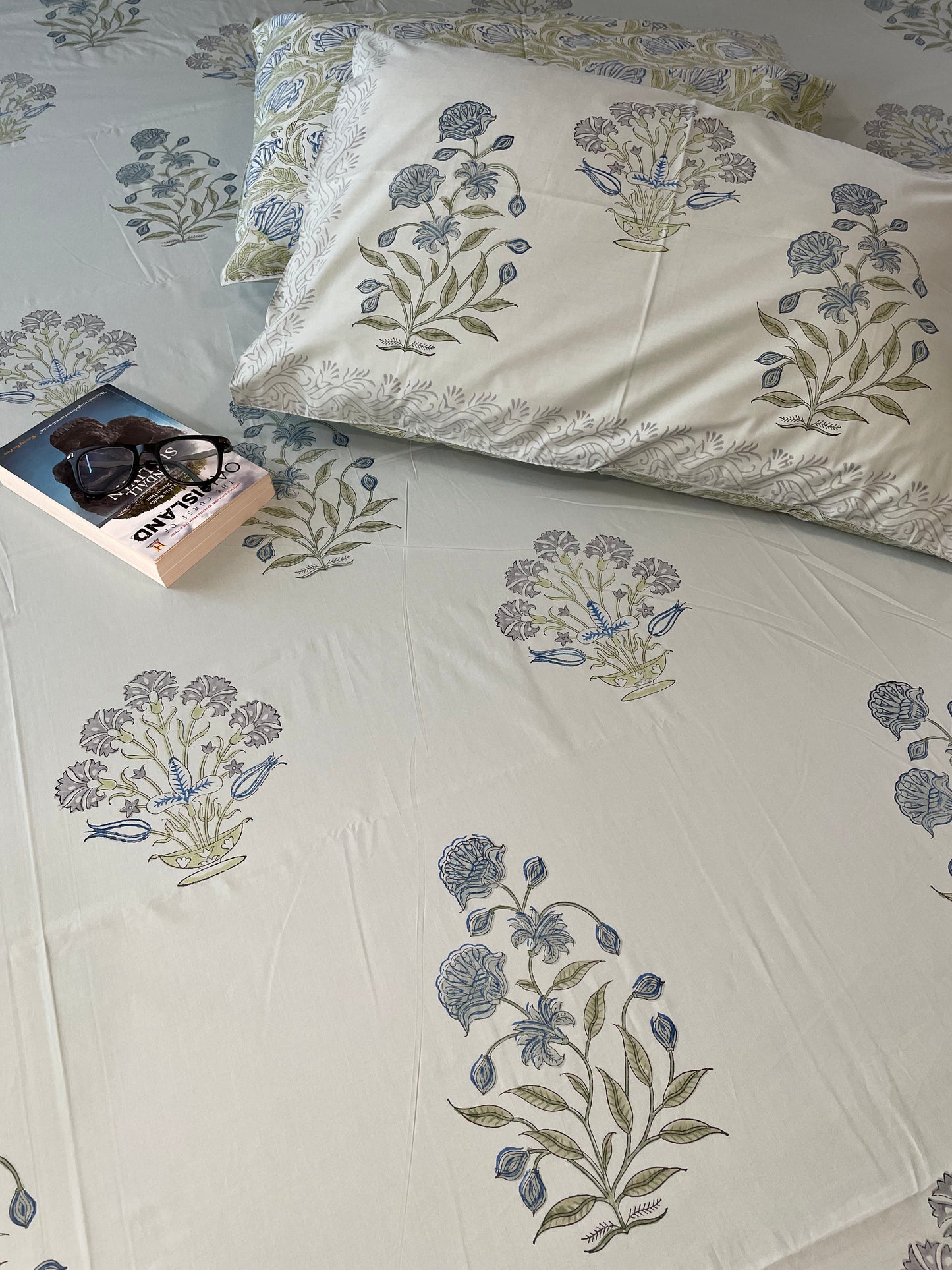 Whimsical Wonders Handblock Printed Cotton Bedsheet