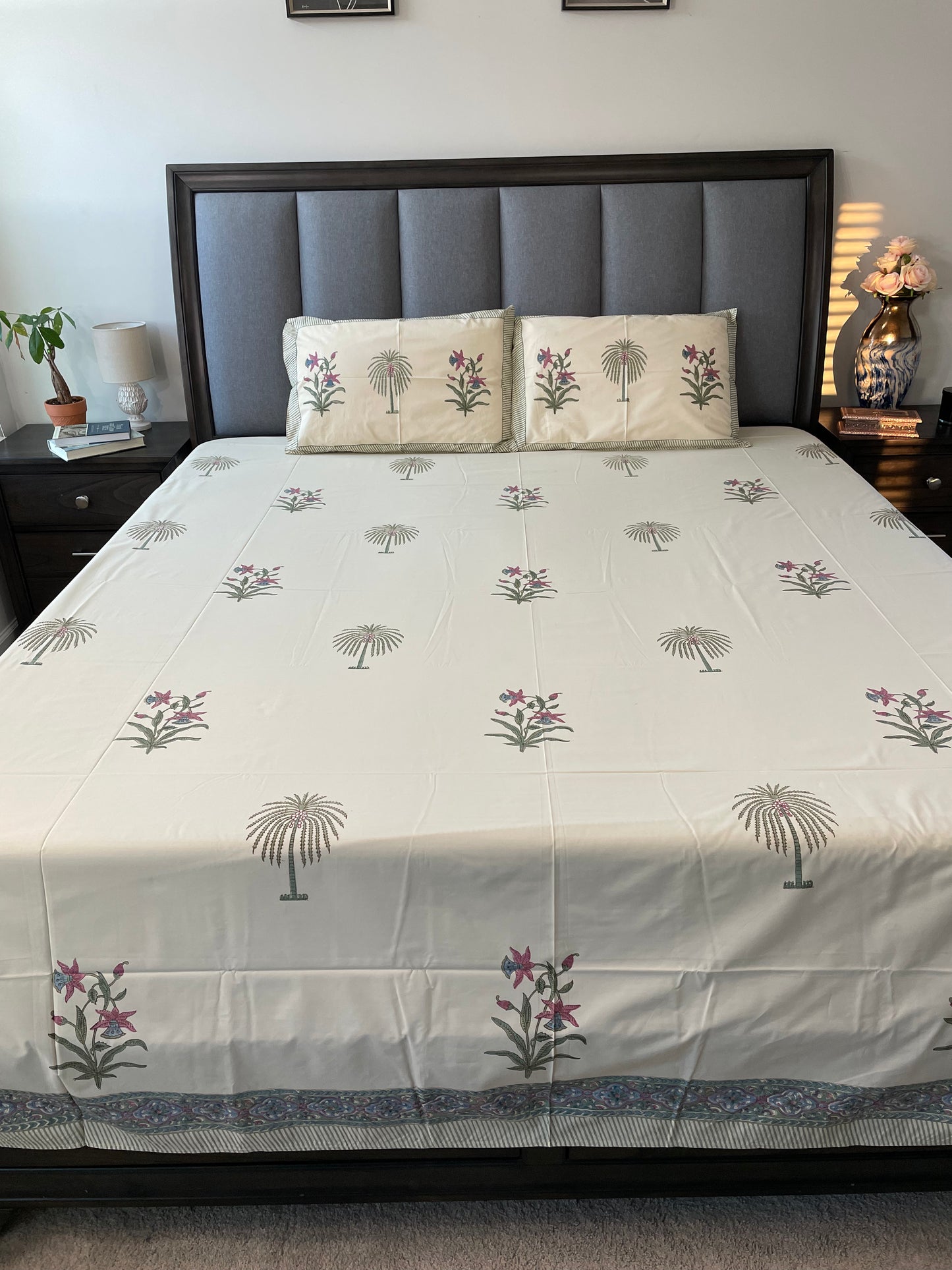 Nature's Canvas Handblock Printed Cotton Bedsheet