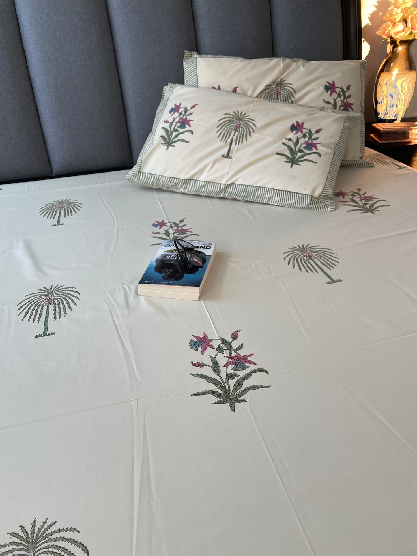 Nature's Canvas Handblock Printed Cotton Bedsheet