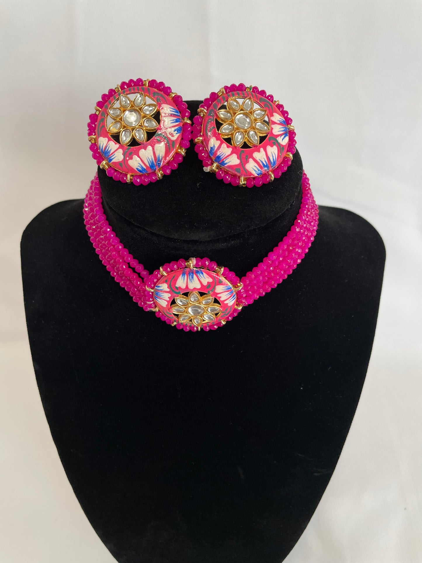 Crystal Short Necklace with Earrings