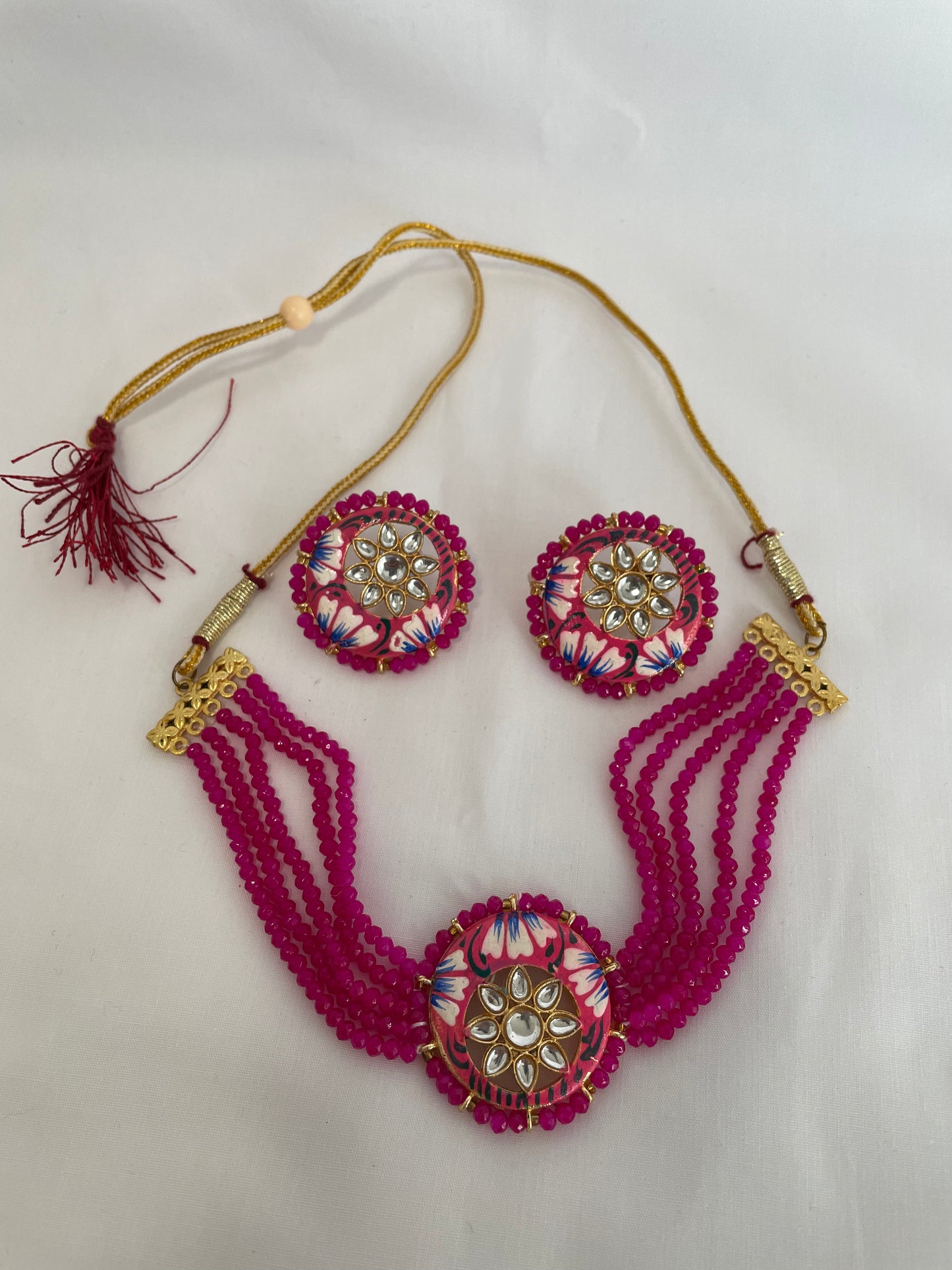 Crystal Short Necklace with Earrings