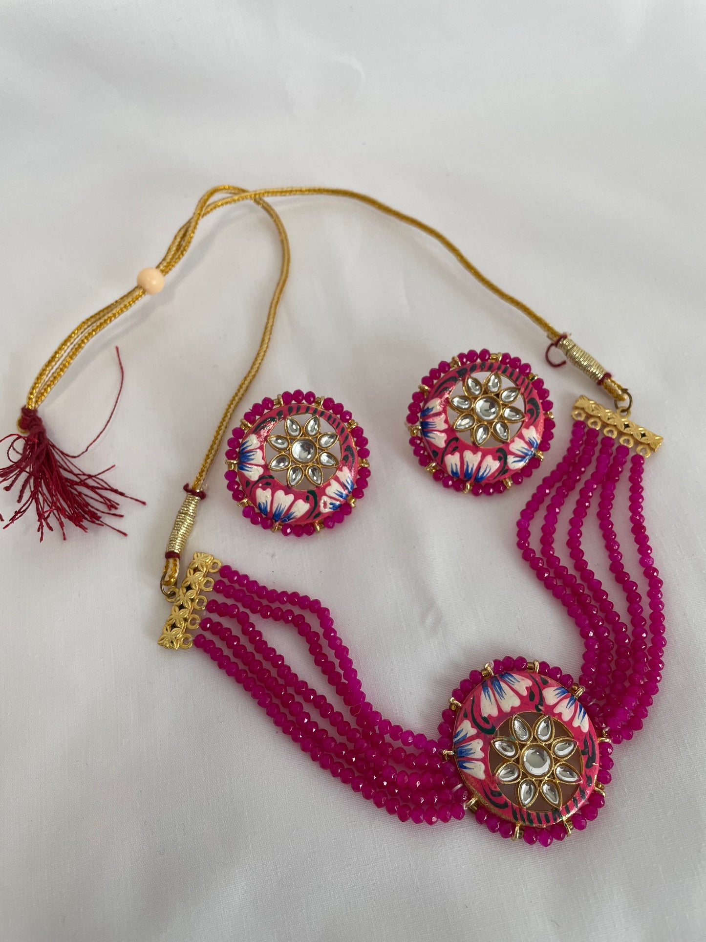Crystal Short Necklace with Earrings