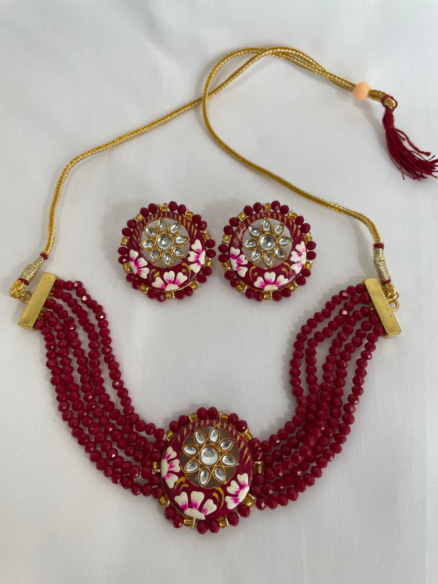 Crystal Short Necklace with Earrings