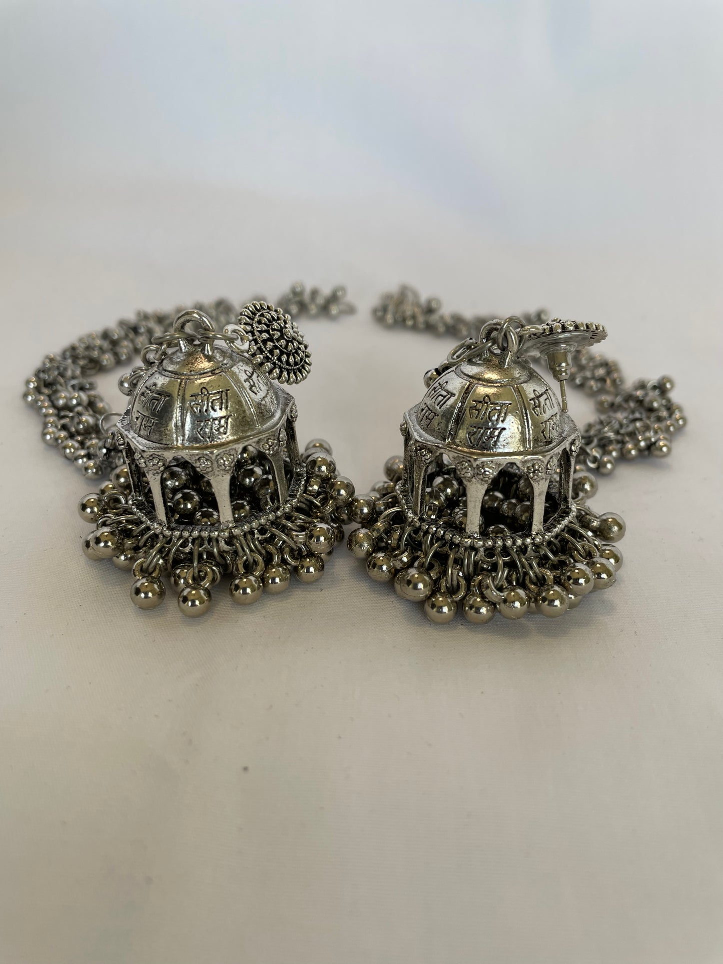 Sita-Ram Earrings with Hair Chain