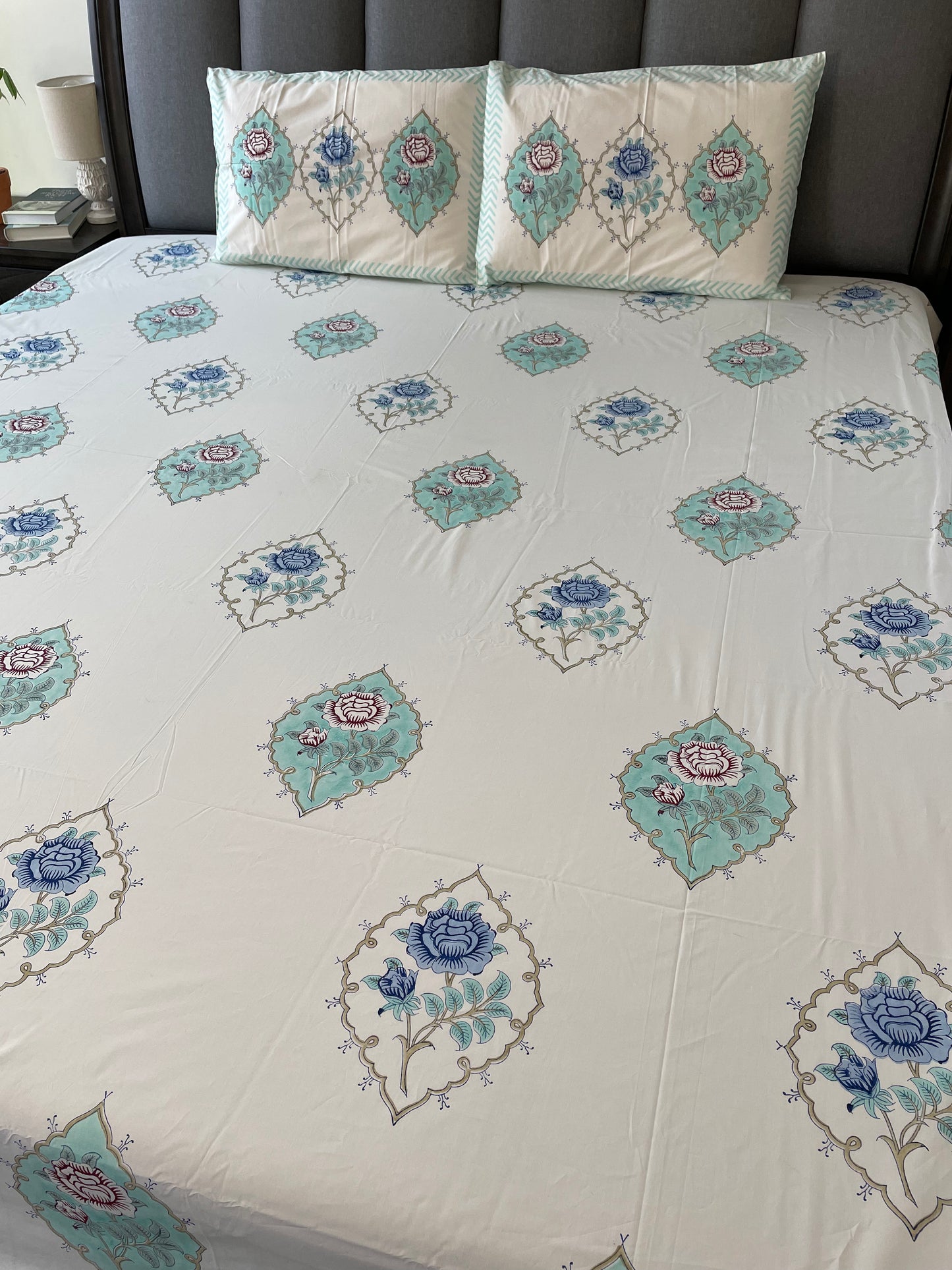 Royal Rose Heritage Handblock Printed Cotton Sheet