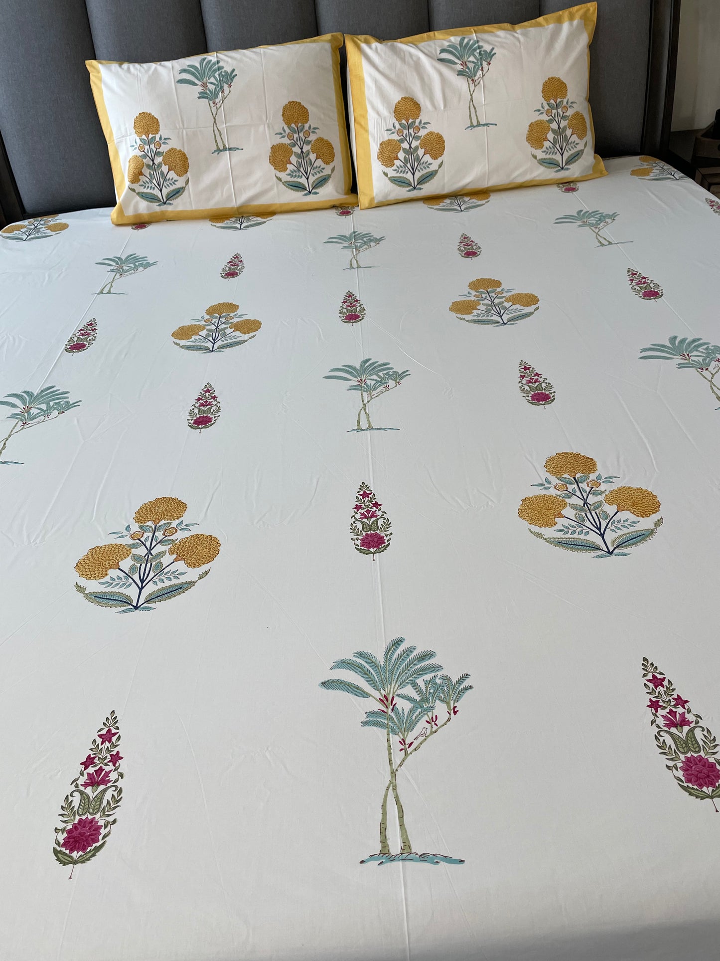 Marigold Dream Handblock Printed Sheet