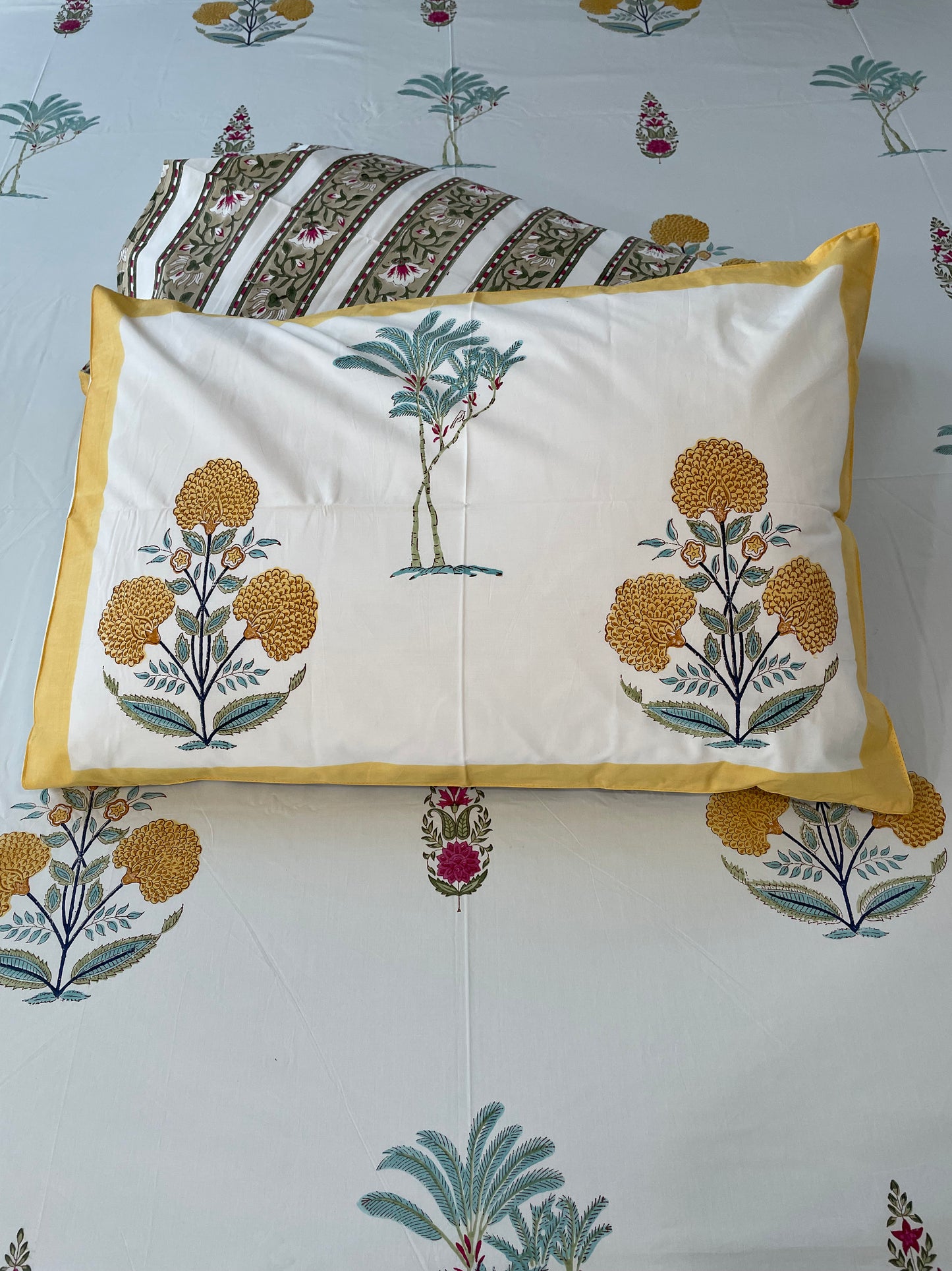 Marigold Dream Handblock Printed Sheet