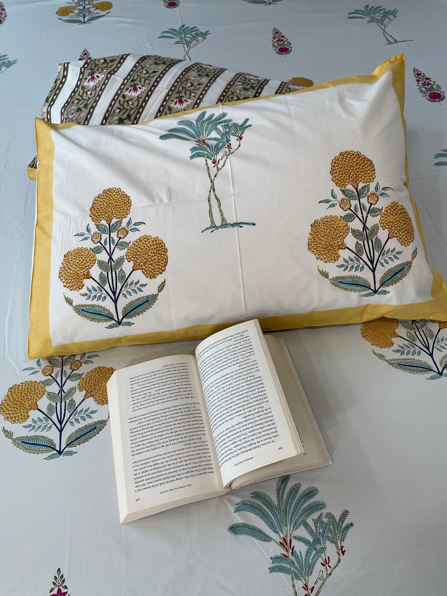 Marigold Dream Handblock Printed Sheet