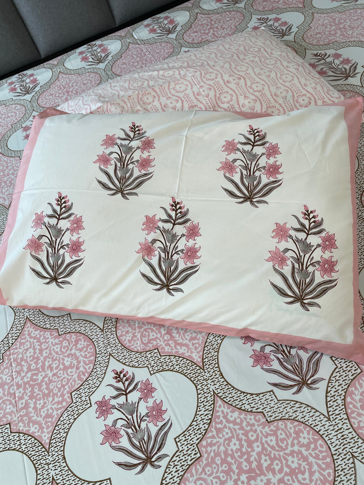 Blushing Bloom Handblock Printed Sheet