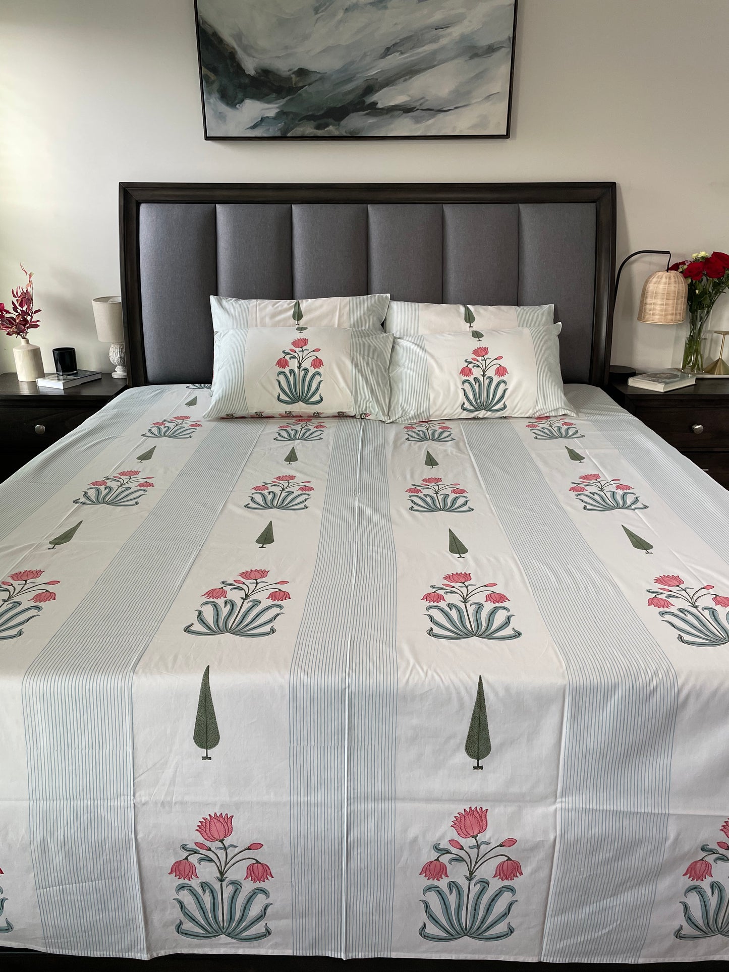 Mystic Mosaic Handblock Printed Cotton Bedsheet