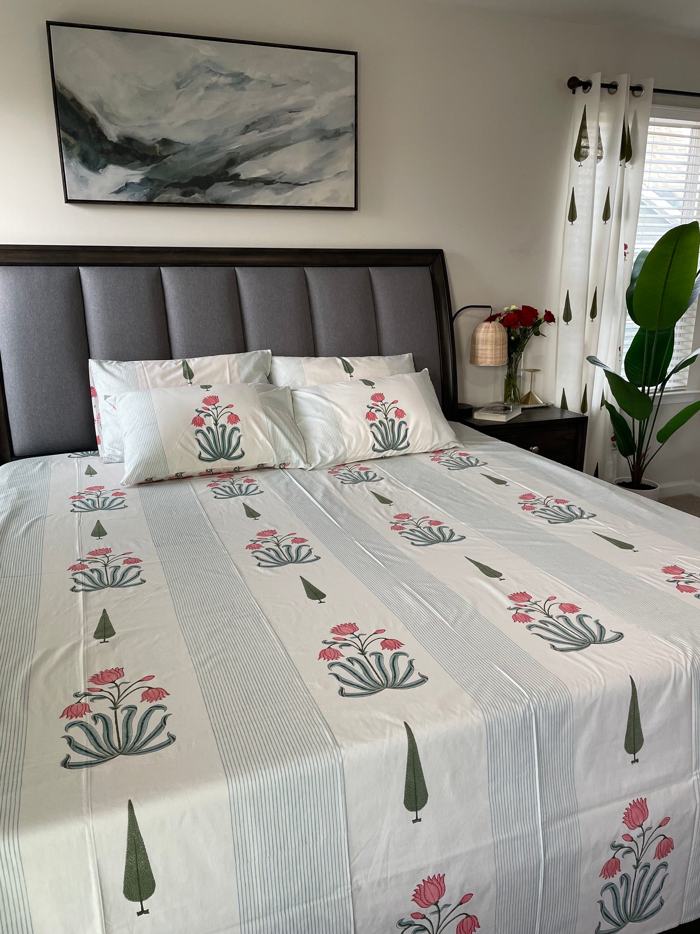 Mystic Mosaic Handblock Printed Cotton Bedsheet