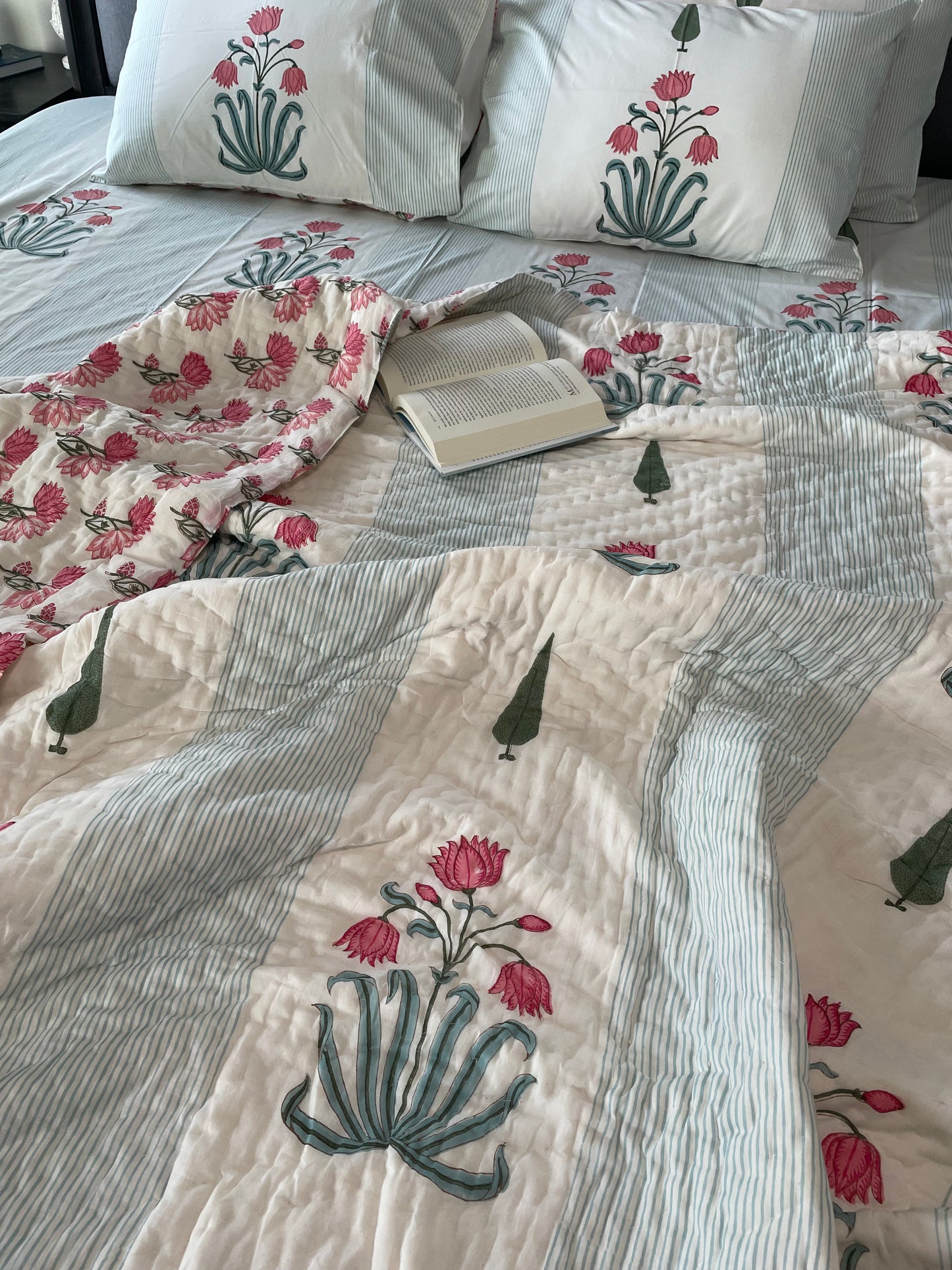 Mystic Mosaic Handblock Printed Cotton Bedsheet