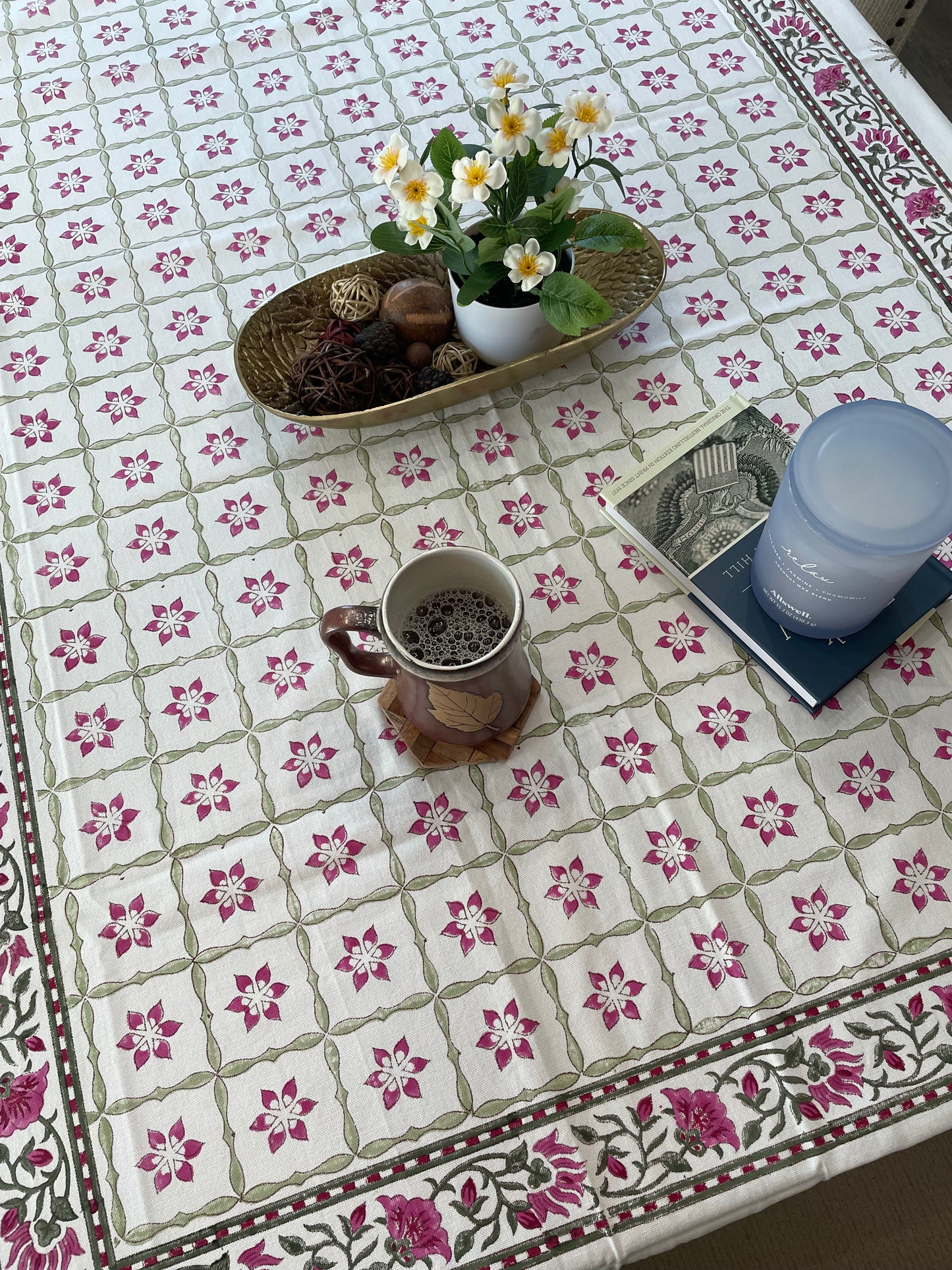 Artisan Charm Handblock Printed Tablecloth