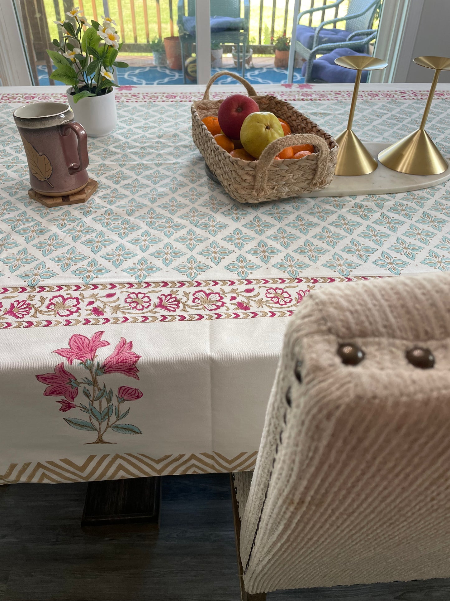 Crafted Elegance Handblock Printed Tablecloth