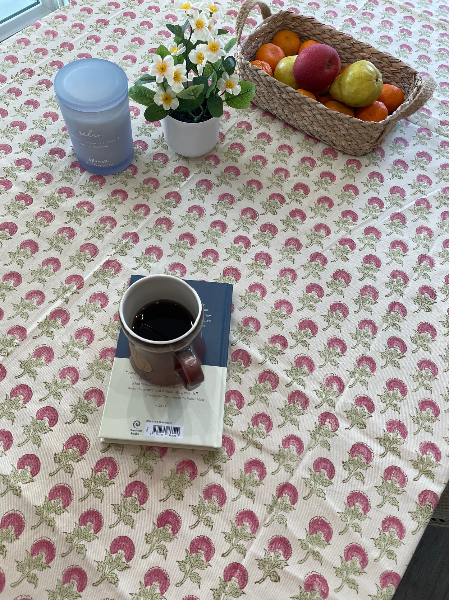 Timeless Florals Handblock Printed Tablecloth