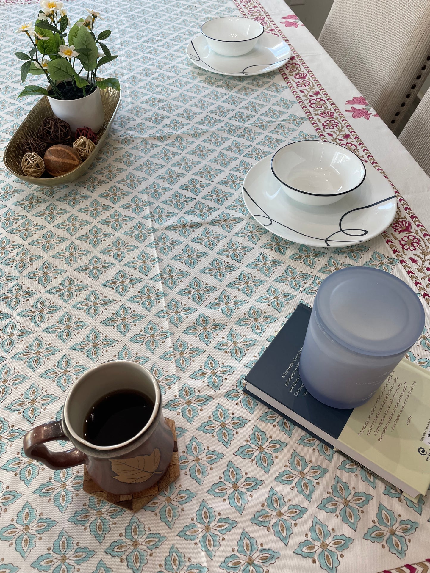 Crafted Elegance Handblock Printed Tablecloth