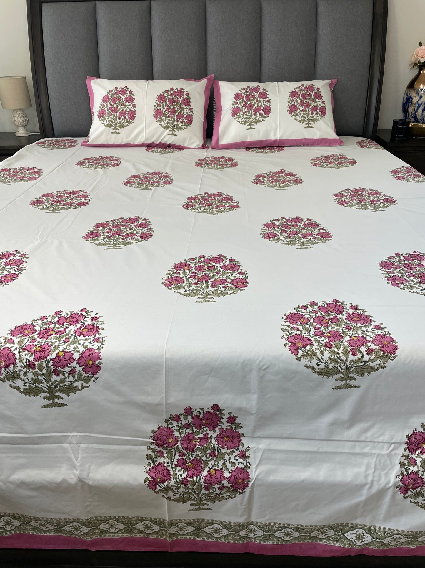 Serene Meadow Handblock Printed Cotton Sheet