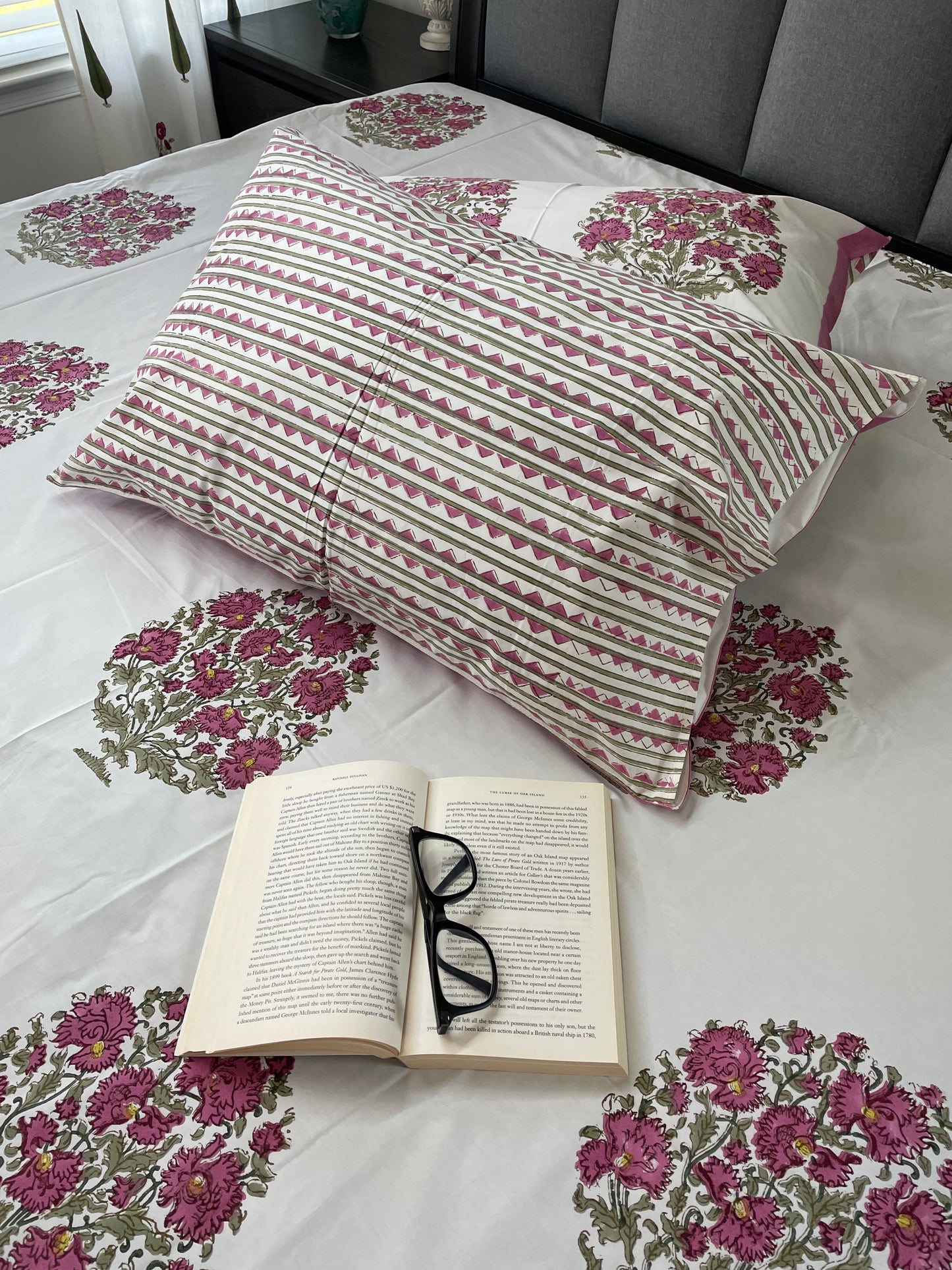 Serene Meadow Handblock Printed Cotton Sheet