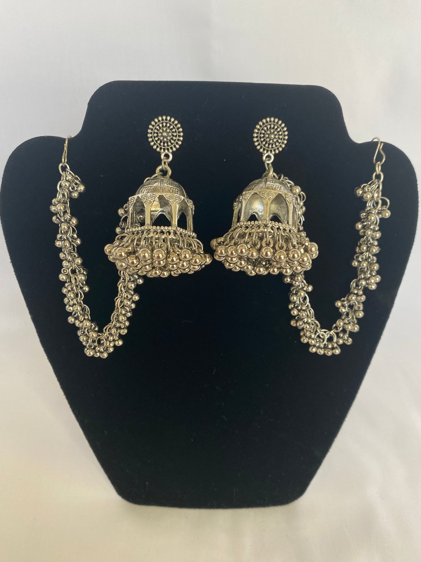 Sita-Ram Earrings with Hair Chain