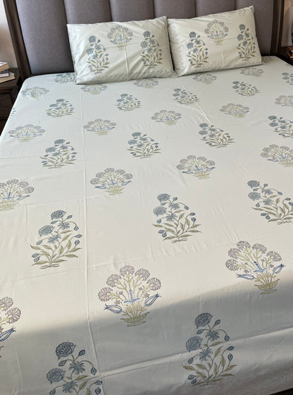 Whimsical Wonders Handblock Printed Cotton Bedsheet