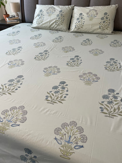 Whimsical Wonders Handblock Printed Cotton Bedsheet