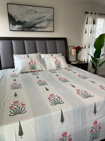 Mystic Mosaic Handblock Printed Cotton Bedsheet