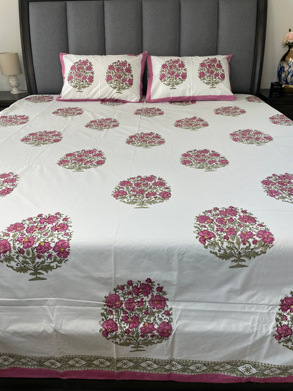 Serene Meadow Handblock Printed Cotton Sheet
