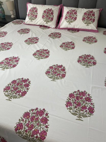 Serene Meadow Handblock Printed Cotton Sheet