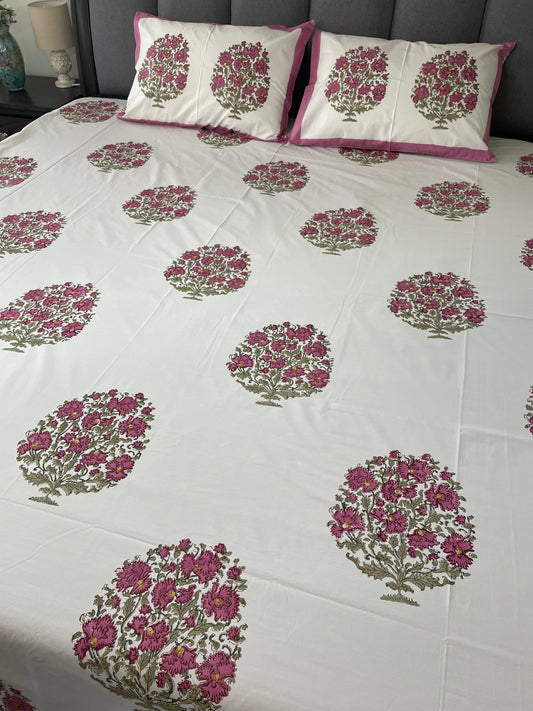 Serene Meadow Handblock Printed Cotton Sheet
