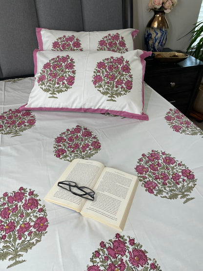 Serene Meadow Handblock Printed Cotton Sheet