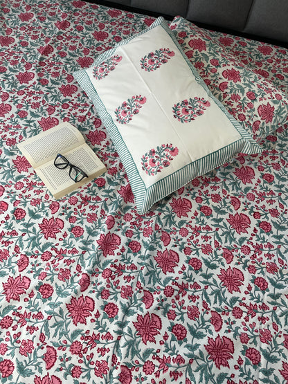 Harmony in Hues  Handblock Printed Cotton Sheet